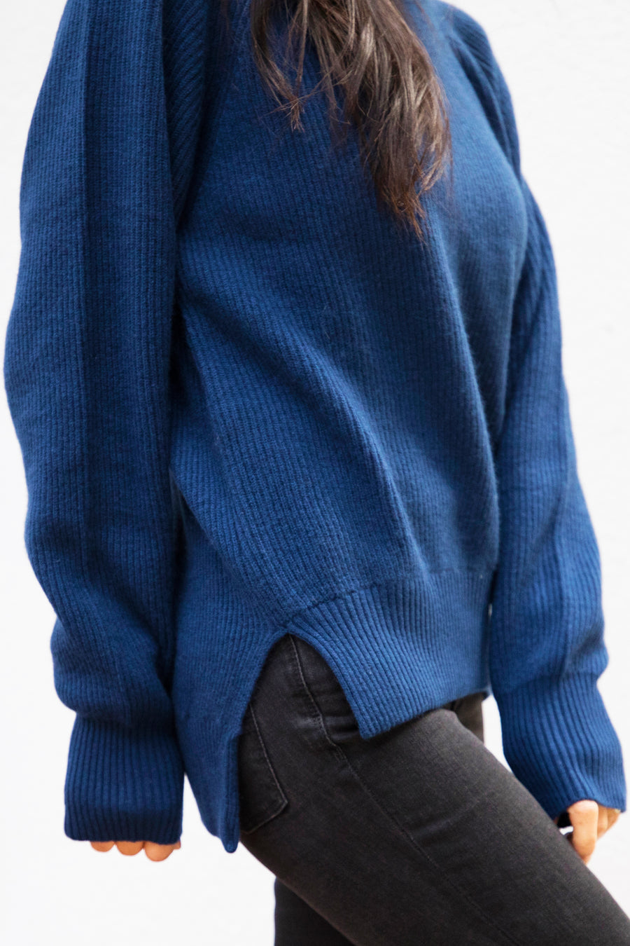 pine cashmere betsy trendy women's 100% pure cashmere crewneck sweater in blue