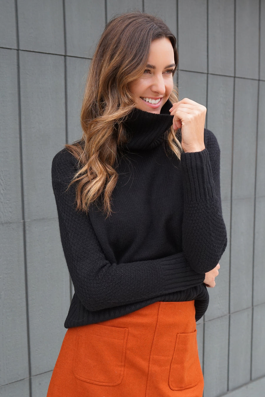 pine cashmere womens black cashmere turtleneck sweater color black 100% pure cashmere