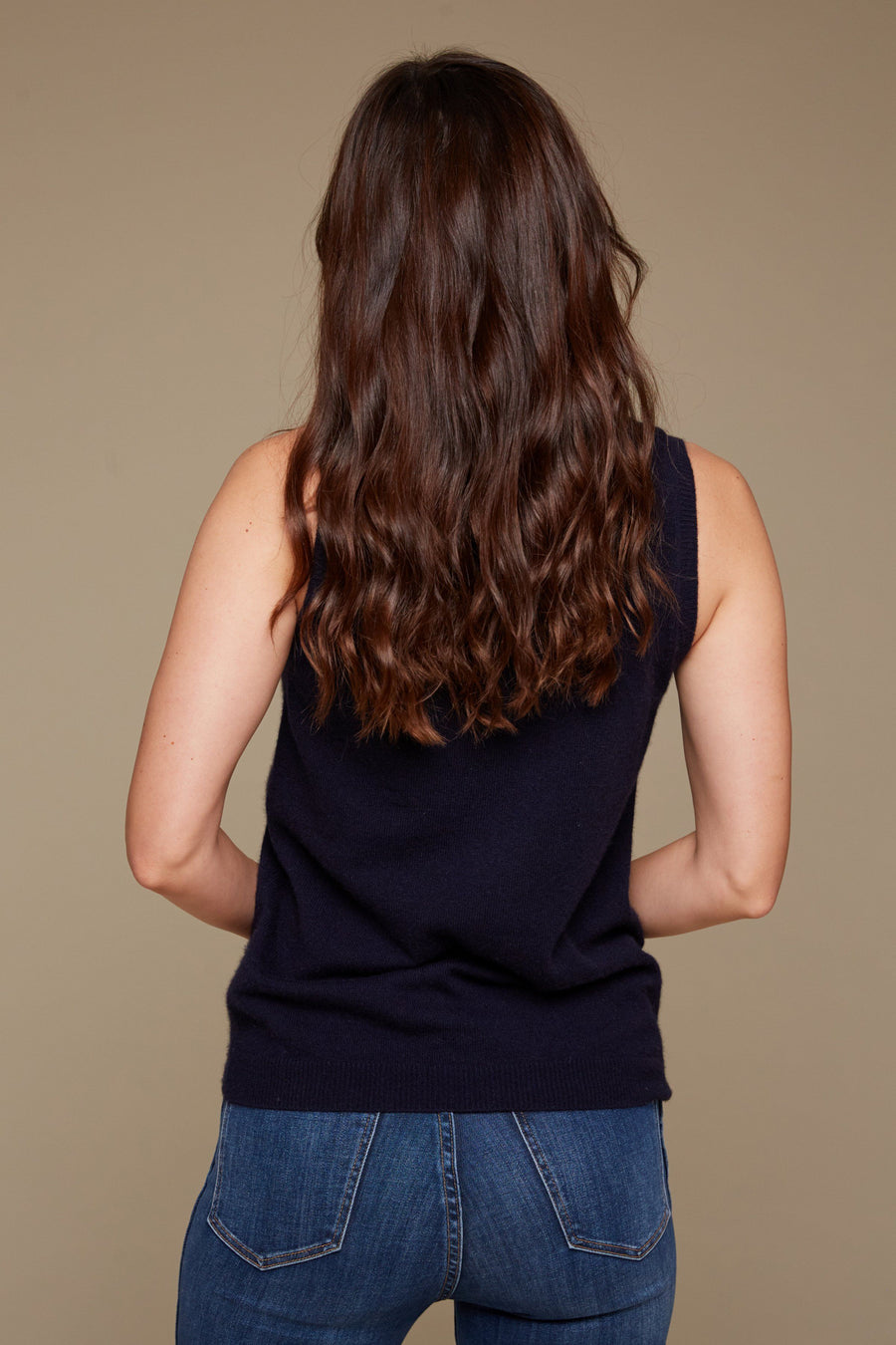 London Cashmere Shell Top - Navy