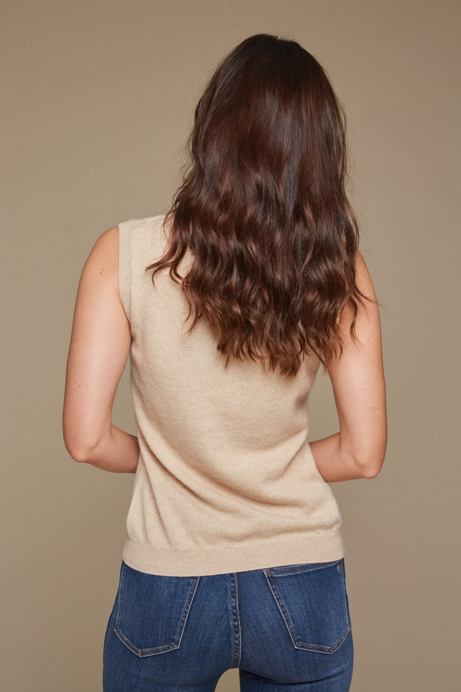 London Cashmere Shell Top - Tan
