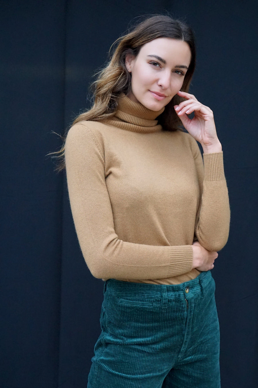Monroe Cashmere Turtleneck - Camel