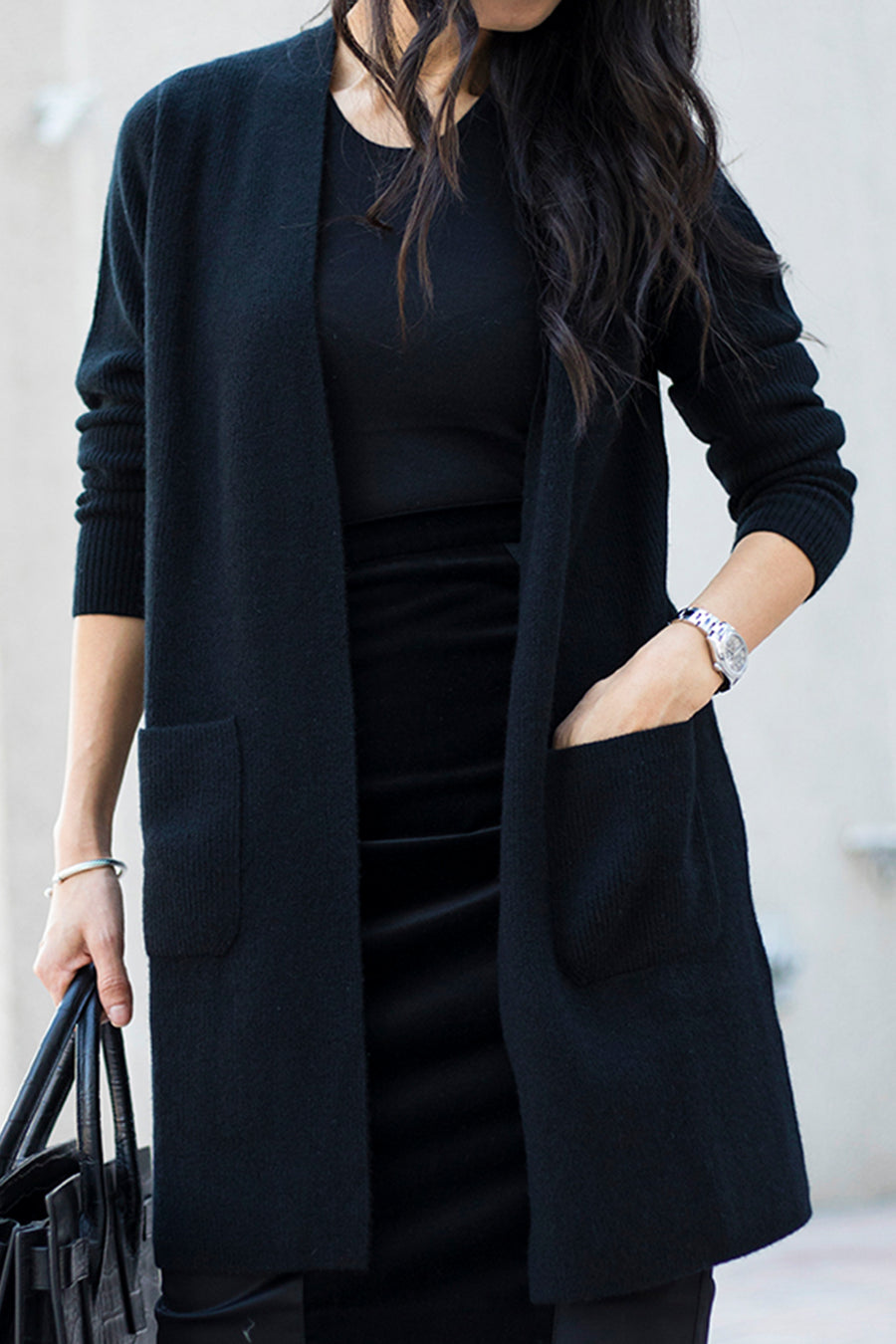 Morgan Cashmere Cardigan - Black