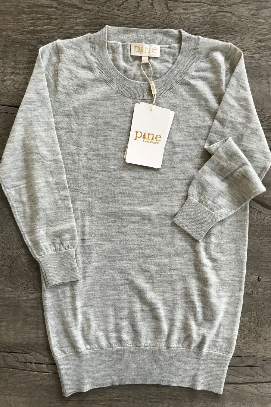 Olivia Cashmere 3/4 Sleeve Top - Grey