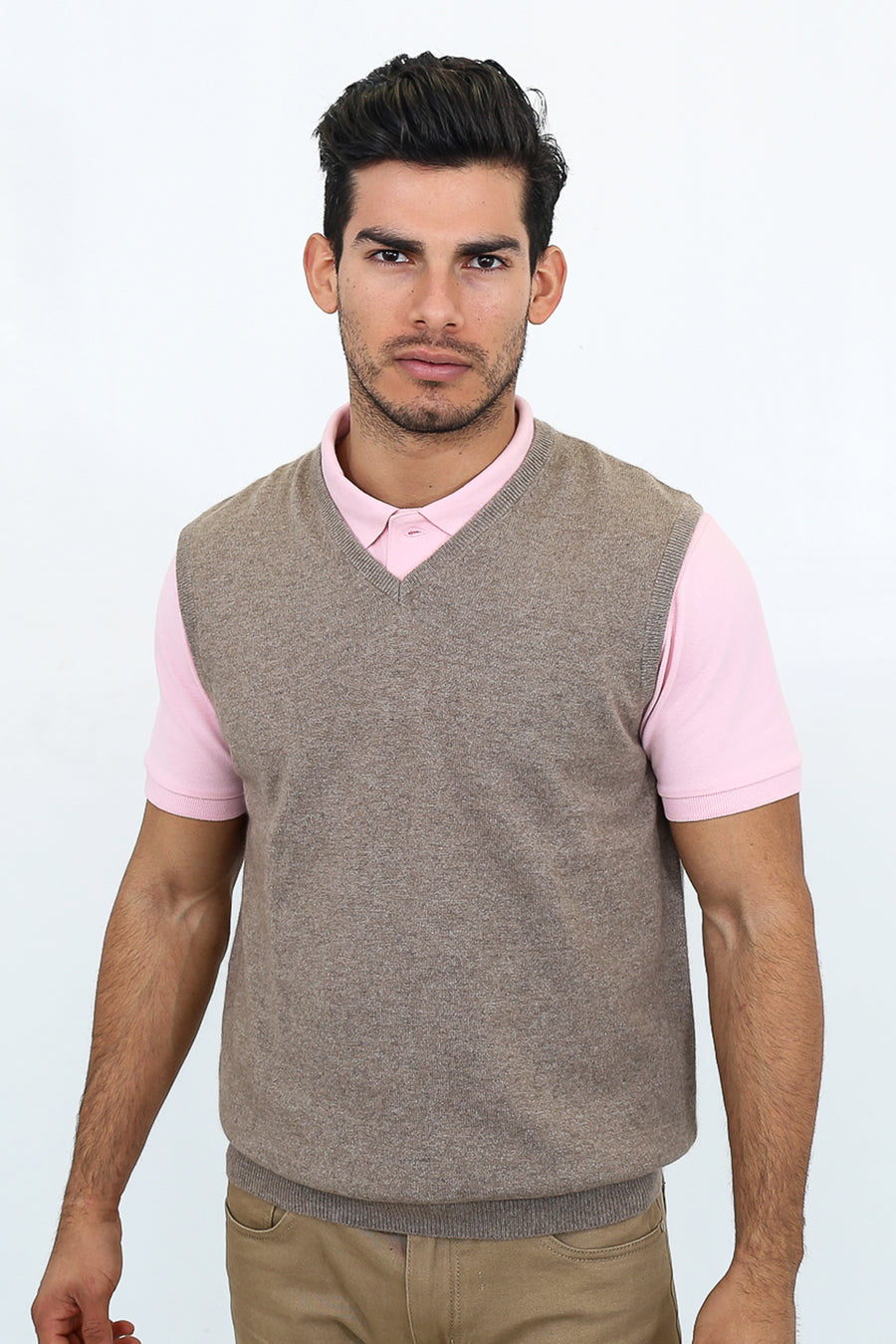pine cashmere mens 100% pure organic cashmere v neck vest