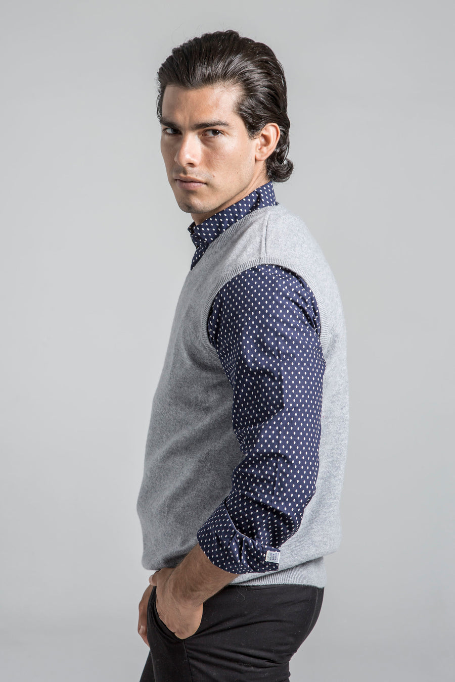mens dress sweater vests Mens V-Neck Cashmere Sweater Vest - Grey