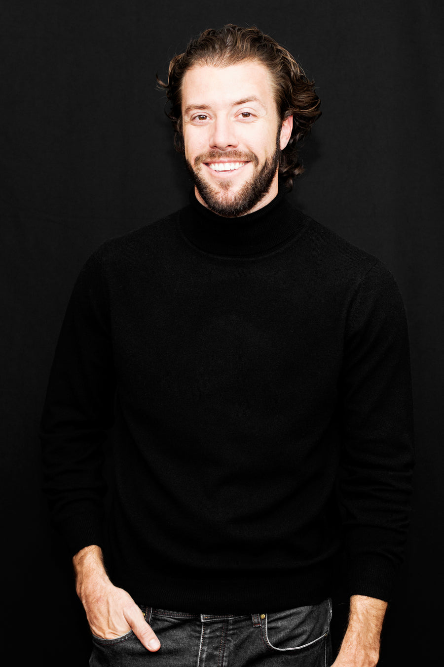 pine cashmere mens classic 100% pure cashmere turtleneck sweater in black